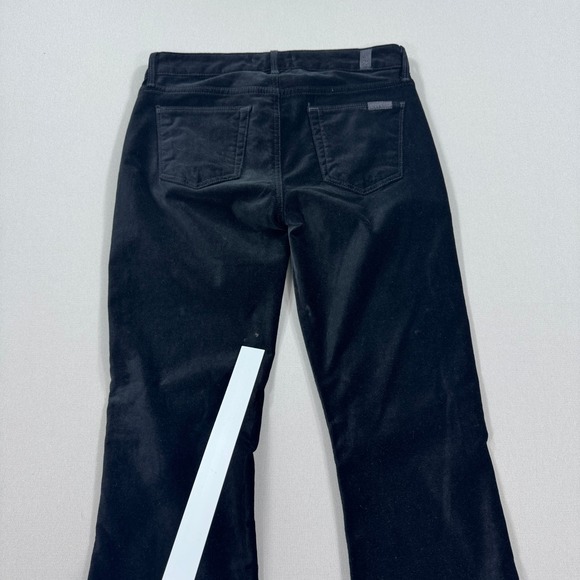 7 For All Mankind Velvet Flare Pants Women's Size 26 Black Cotton Cowgirl Preppy - Picture 9 of 9